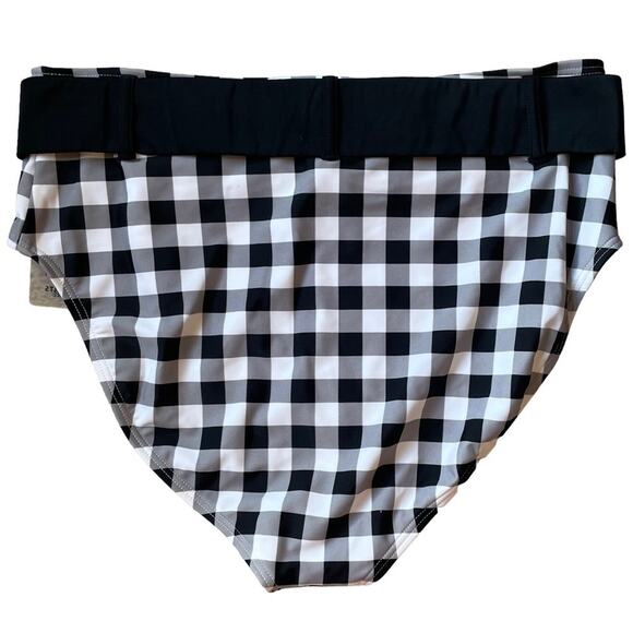 Gabifresh x Swimsuits for All Black White Gingham Belted Swim Bottom NWT Size 16 - Picture 2 of 6